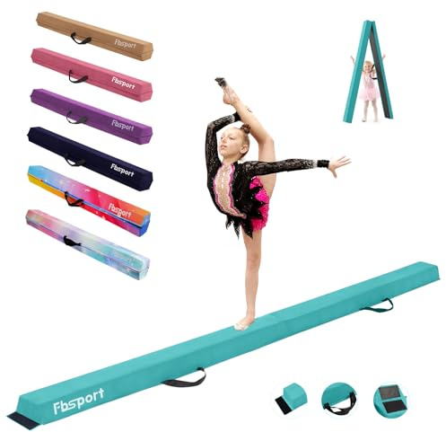 FBSPORT 240 cm vikbara svävande balkar, gymnastiksbalkar, gymnastikgolvbalkar, flockningslager, balanserande balkar, balanseringsbalkar, fitnessutrustning för barn