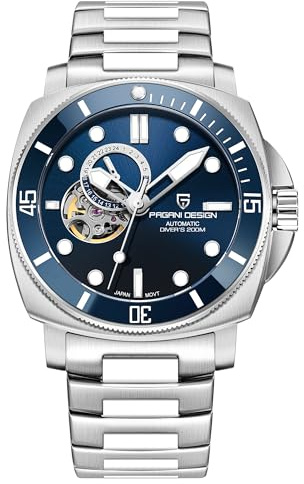 TYBERLEY Uomo Orologio Automatico Tourbillon Scheletro Moda Orologi da Polso Analogici NH39 Movimento 200M Impermeabile Cinturino Nylon Luminoso