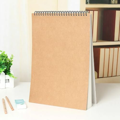 Sketchbook Skizzenbuch A4 Zeichenblock - 2 Stück 160gsm Blanko Skizzenblock, Spiralgebundenes Skizzenbuch für Kinder Erwachsen, 60 Seiten