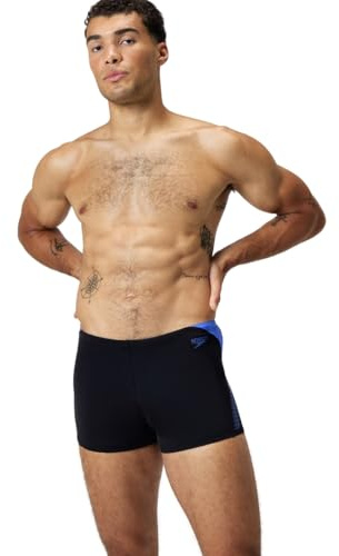 Speedo Men's Hyperboom Splice Aquashort Swimming Trunks | Quick Drying | Training | Fitness | Chlorine Resistant Swimwear, Cobalt Pop, 34