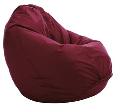 Bruni Puf Classico L en Burdeos – Puf XL Asiento Puff para Salon, con Saco Interior para Leer, Funda Extraíble, Apto para Alimentos, Perlas EPS como Relleno de Bean Bag