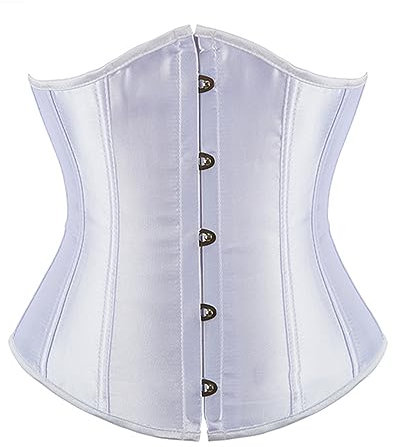 Corset gothique pour femme, vintage, médiéval, couleur unie, bustier, sexy, mode ventre, gainant, corsages, sculptant, en sablier, pour costume de carnaval, Blanc., M