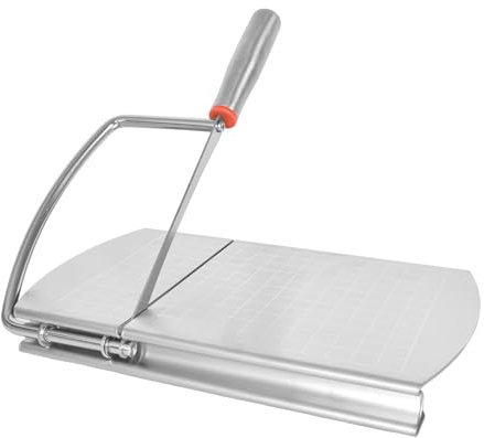 Affettatrice per Formaggi, Taglierina per Burro, Taglierina per Formaggio in Acciaio Inossidabile con Lama Scala di Misurazione Tagliere, Tagliaformaggio Multiuso, per formaggio a blocchi, salsicce