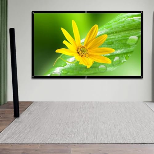 BBERHFNFZK 72 Anti-Crease Projector Screen Manual Roll Up Projection Screen HD Movie Screen For Home Theater Office Indoor Outdoor 30 - 100(50in 16:9)
