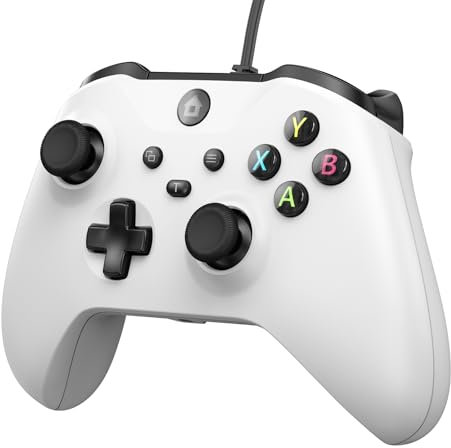 IWGAME Kabelgebundener Controller für Xbox One/PC, Gaming-Controller mit Turbo-Funktion und 3,5-mm-Audioanschluss, kompatibel mit Xbox One S/X, Xbox Series S/X, Android, iOS (Weiß)