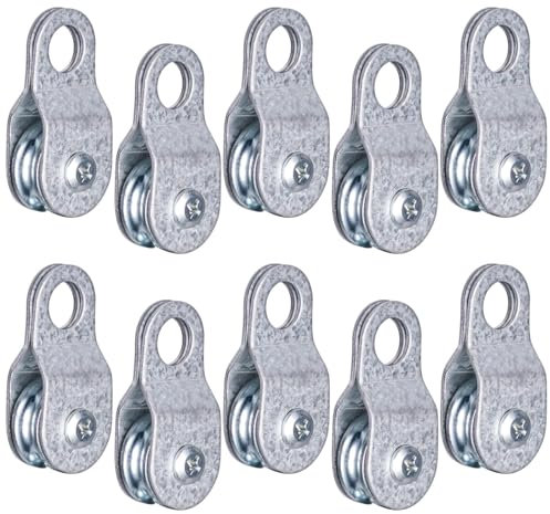 KCNOFNC Umlenkrolle mit 2 Kugellager, Umlenkrollen für 6mm Seile Stahlseil, Tragkraft 32kg, 10 Stück