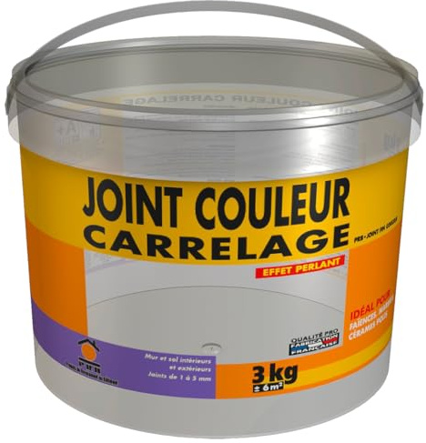 Joint de Carrelage Fin Gris Clair 3kg - Finition Esthétique, Haute Résistance à l’Eau et à l’Abrasion - Intérieur/Extérieur, Murs et Sols