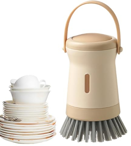 Cepillo De Ollas,Limpiador Con Dispensador De Jabón | Cepillos De Recuración De Cocina Para Vajilla - Para Estufas Ollas Utensilios Fregadero Tazas Tabla De Cortar Utensilios Hogar
