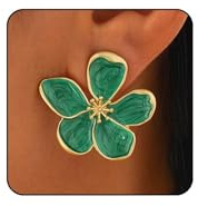 1 Paire Boucles d'oreille Fleurs Hawaïennes, Grandes Boucles d'oreilles Fleur, Exquis Pétale Design, Bijoux Élégants pour femmes, pour Sommerliche Tropicale Plage Fête Vacances Mariages