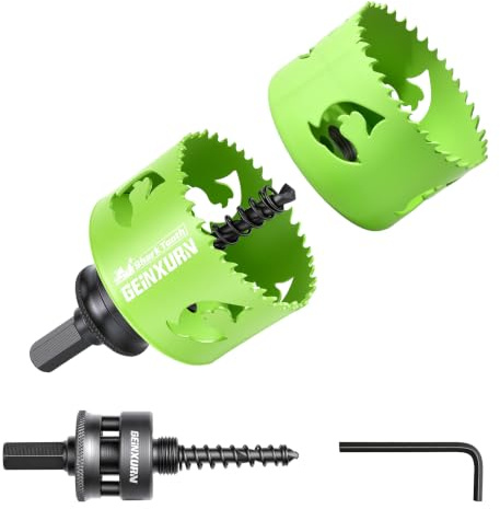 Geinxurn Set de 3pcs Scies-Cloches 68mm avec Foret Centrage et Tige 7/16 | Scie-Cloche Bimétal HSS à Dents Tranchantes, avec Foret et Clé Allen, pour Bois, Plastiques et Plaques de Plâtre.