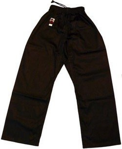 Playwell Karate Black 100% Cotton Trousers - 4/170cm