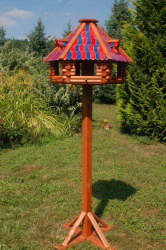 Vogelhaus Vogelfutterhaus Futterhaus Futterhäuschen Vogelvilla Fussball Fan FC (XXL mit Einbein)