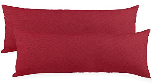 aqua-textil Classic Line Baumwoll Kissenbezug 2er-Set 40 x 200 cm Bordeaux rot e Seitenschläferkissen Bezug Kissenhülle. Kopfkissenüberzug. Pillowcase. Bettkissen. Kopfkissenbezug. Reißverschluss