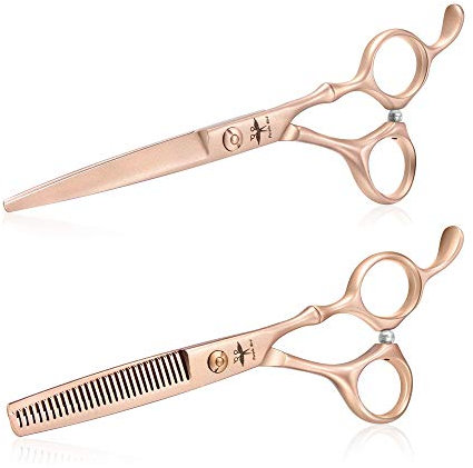 Haarschere Set 6 Inch Friseurschere Effilierschere Kit Professionelle Ausdünnen Texturierende Schere Scharfe Friseurschere Set für Männer Frauen und Kinder