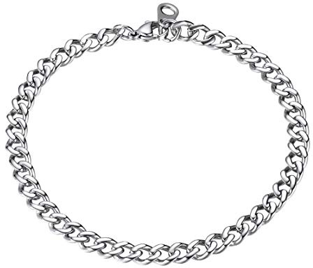 FindChic Pulsera Hombre Acero Cubano 19cm Pulseras de eslabones Acero inoxidable pulsera para sobrino