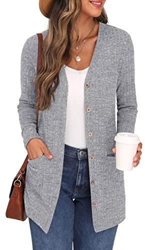 GRECERELLE Damblazer, med öppen framsida, cardigan med 3/4-ärmar, figurnära jacka, för vardag och kontor, kort blazer, Grå, S
