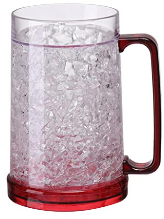 Freezer Ice Beer Stein Double Wall Gel Frosty Beer Cup Glass Clear Cooling Wine Cup Double Wall Gel Frosty Cup