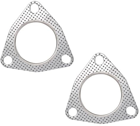 2 Pack 3-Bolt Exhaust Gasket, 2.5Inch High Temperature Exhaust Washer Exhaust Pipe Gasket for Multi-Function Manifolds Headers Mufflers Catalytic Converters Exhaust Turbines
