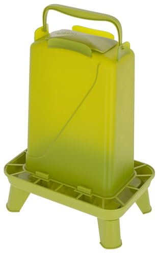 Kerbl Hobbyfarming Futterautomat mit Standfüßen, Automatische Futterzufuhr, Inkl. Standfüße, Abnehmbarer Deckel, Wetterbeständig, Leichte Reinigung, Transparenter Behälter, Für Geflügel, 5,5l, grün