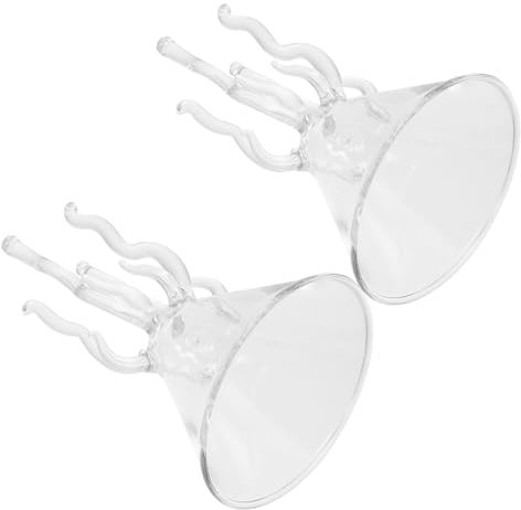 OKUMEYR 2pezzi Bicchieri Da Cocktail Creativi in Vetro Trasparente Calici Eleganti Con Base Rialzata Per Mojito Succhi e Feste in Casa Resistenza e Versatilità Per Aperitivi e Brindisi