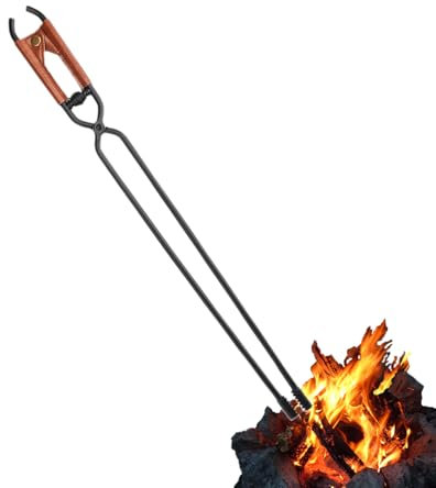 Pinze da cucina, pinze per legna da , caminetto, in acciaio resistente, finitura antiruggine, ideale per camini interni, bracieri esterni, manipolazione sicura