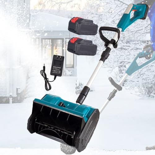 Pala de nieve eléctrica, barredora de nieve inalámbrica con dirección ajustable y mango telescópico, ideal para quitar nieve en el hogar y la carretera