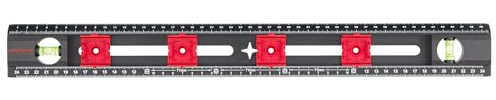 GEDORE red Elektriker Wasserwaage 50 cm, mit verschiebbaren Markierhilfen, inkl. Horizontal- und Vertikal-Libelle, Bohrschablone für Steckdoseninstallation & Montage von Regalen/Wandvorrichtungen