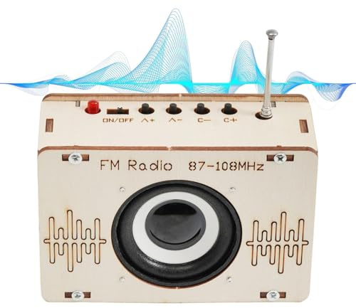 FM-Radio Byggsats,Pedagogisk Trä Radiokit - Lärande Byggleksaker Till Projekten För Ungdomar Familj Vänner Födelsedagar Barn Vuxna Flickor Pojkar