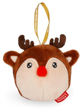 Legami - Decorazione Natalizia in Peluche Oh-Oh-Ornaments, Tema Reindeer, Pallina di Natale, da Appendere all'Albero, in Poliestere, 9 x 10 x 4 cm