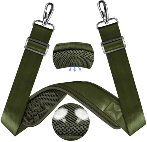 ZINZ 60 universal väskrem med ultra tjock fast andningskudde Justerbar kraftig axelrem för bärbar datorväska Crossbody Luggage Gym Bag Kameraväska och mer,Armégrön