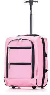 ATX Luggage Ryanair & Wizzair 2-in-1 Carry-On Backpack Suitcase 40x30x20 cm Approved Hand Luggage with Wheels | 24L, 1.25kg | Soft Pink