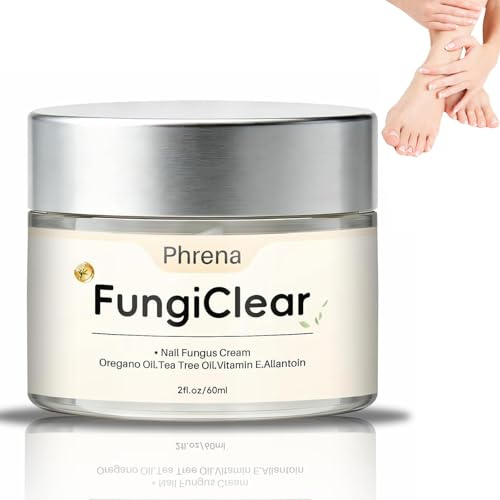 FungiClear Phrena Nail Care Cream, FungiClear Nail Fungus Treatment for Toenail, Natural Formula with Strength & Nail Growth Tea Tree Oil, Oregano Oil, Vitamin E, 60ml (1)