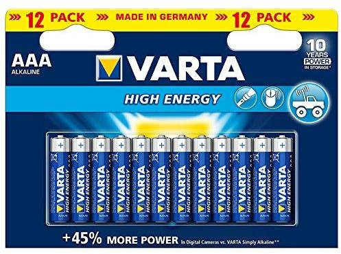 Batterie Alkali Micro (AAA) Varta - High Energy (powerful Alkaline) 12er Pack