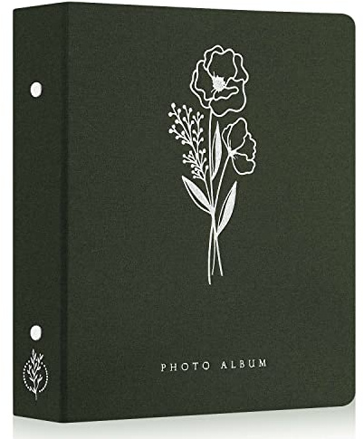 Lanpn Photo Album 6x4 Slip in, Linen 400 Pockets Photo Albums Holds Portrait Only 10x15cm Picture Green