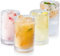 POLIDREAM Hobnail Drinking Glasses Set of 4, Art Deco Vintage Glassware, 12 oz Tall Crystal Tumblers, Clear Embossed Glass Cups, Romantic Iced Beverage Glass, for Beer, Cocktail, Soda, Cappuccino
