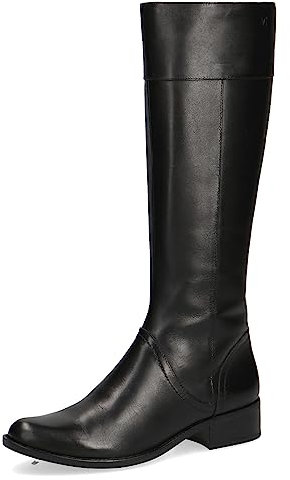 CAPRICE Damen Hohe Stiefel mit Absatz aus Leder Elegant, Schwarz (Black Nappa), 42 EU