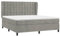 vidaXL Boxspringbett mit Matratze Polsterbett Bett Doppelbett Bettrahmen Lattenrost Bettgestell Schlafzimmerbett Hotelbett Hellgrau 180x200cm Samt