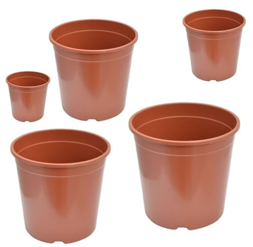 KAGM Blumentopf Pflanztopf Pflanzcointainer Anzuchttopf Containertopf Kunststoff Terracotta 27 cm