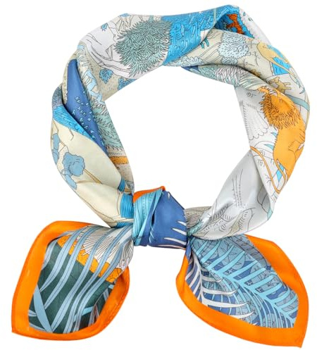 SPFASZEIV Foulard Carré en Soie de Mûrier 100% Naturel pour Femme 68 x 68cm Foulard Léger