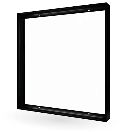 Ledvion - Panel LED de Superficie, 60x60CM, Negro, Marco de Aluminio Liviano, Luminaria de Superficie, 5 Años de Garantía