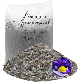 Aquariumsand Aquariumkies 25 kg 2,0-4,0 mm hellgrau gewaschen kantengerundet Quarzsand