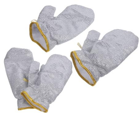 WOONEKY 4 Piezas Guantes de Cocina Gruesos Resistentes al Calor Impermeables y Reutilizables para Lavar Platos y Tareas Domésticas de Unidades Ergonómicos y contra Quemaduras