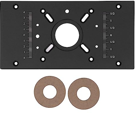 Piastra Inserimento Tavolo Fresatrice in Lega di Alluminio, Base Sollevamento - Alta Precisione con Scala Doppia, Installazione Semplice per Lavori di Falegnameria