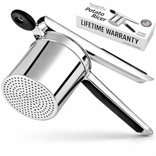 Havenity Large 15oz Potato Ricer Fixed Disc - Heavy Duty Stainless Steel Potato Masher and Ricer for Mashed Potatoes | Non Slip Baby Food Squeezer, Kitchen Gadget Tool for Food Press & Food Mill