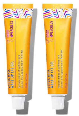 Good Molecules Yerba Mate Wake Up Eye Gel Pack 2 – 15 ml Each | Hydrating Under Eye Gel with Hyaluronic Acid & Caffeine for Dark Circles and Puffiness