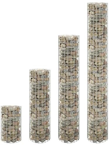 Lot de 4 jardinières surélevées en gabion, rondes, diamètre : 30 x 50/100/150/200 cm, en acier galvanisé, durables et faciles d'entretien, pour jardin et balcon