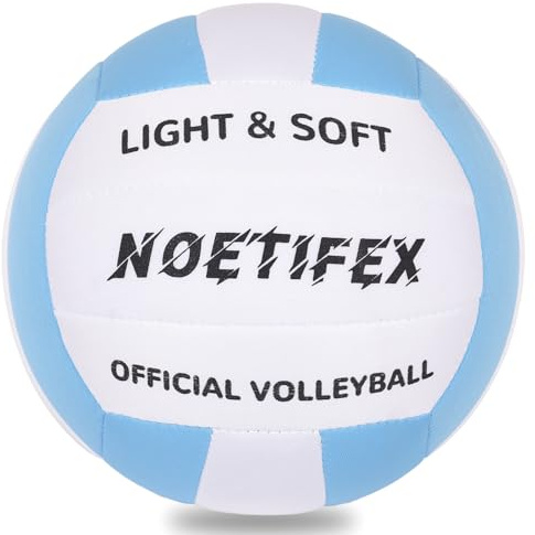 Noetifex Soft Indoor Volleyball, Ultra Soft Fabric Lightweight Volleyball for Safe & Quiet Practice, Ideal for Kids Youth Beginners Indoor Home Yard Training Games (Deflated)