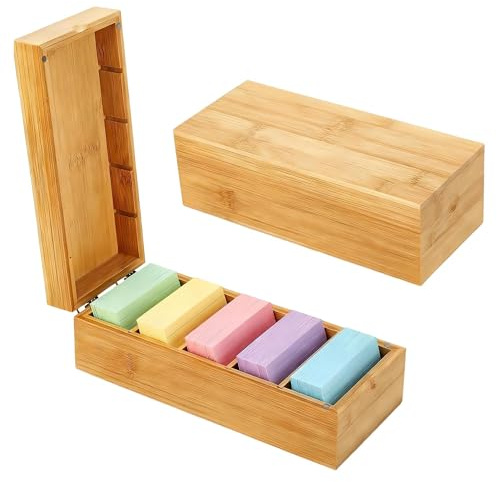 A8 indexlåda med indexkortslåda i trä, inlärningskartongslåda med 4 avtagbara skiljeväggar (22,2 x 9,5 x 7 cm), för skolor hem kontor, klassisk trälåda