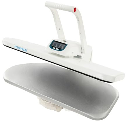 Prensa de vapor, plancha de vapor, prensa textil, máquina de planchado, prensa de ropa, electrodoméstico, 1600 W, depósito de 1 l, 90 a 200 C, para ropa, hogar, viajes