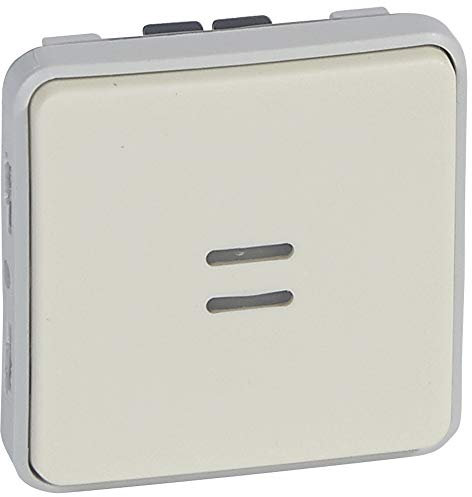 Legrand 069612 Interrupteur ou Va et Vient Témoin Étanche Câblage Phase Distribuée Plexo Composable IP55, 10AX, 250V, Blanc